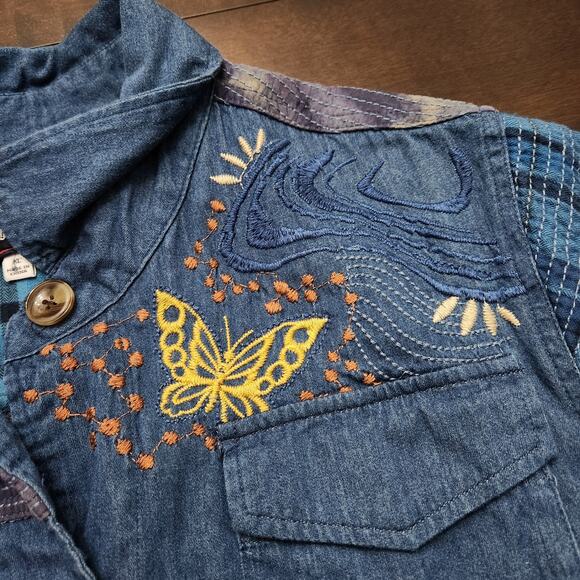 Johnny Was Moonlight Tie Dye Patchwork Military Jacket Size XL - Picture 5 of 9